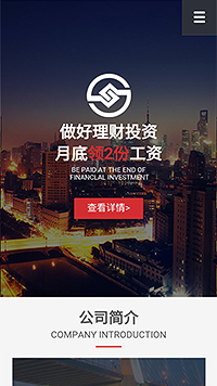 金融、投資行業(yè)手機模板網(wǎng)站