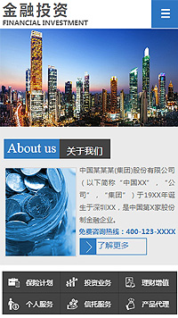金融、投資行業(yè)手機模板網(wǎng)站