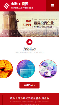 金融、投資行業手機模板網站