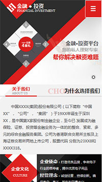 金融、投資行業手機模板網站