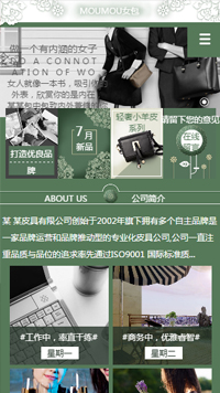 皮具行業手機模板網站