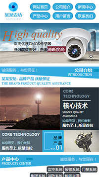  安防、監控器材行業手機模板網站