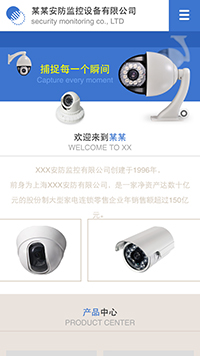  安防、監控器材行業手機模板網站
