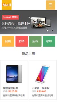 網店行業手機模板網站